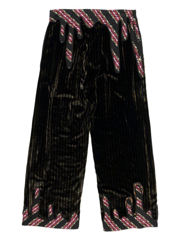 ⁦patchwork velvet trousers⁩ - الصورة ⁦2⁩