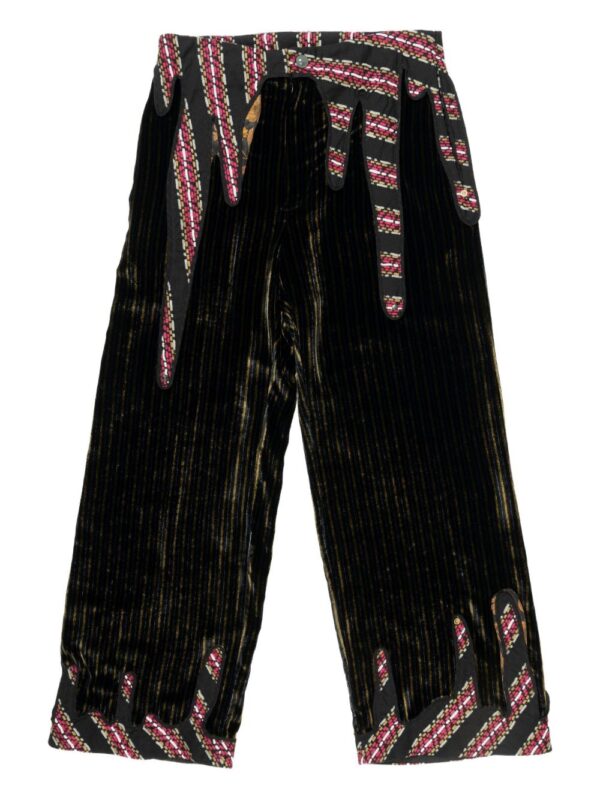 patchwork velvet trousers