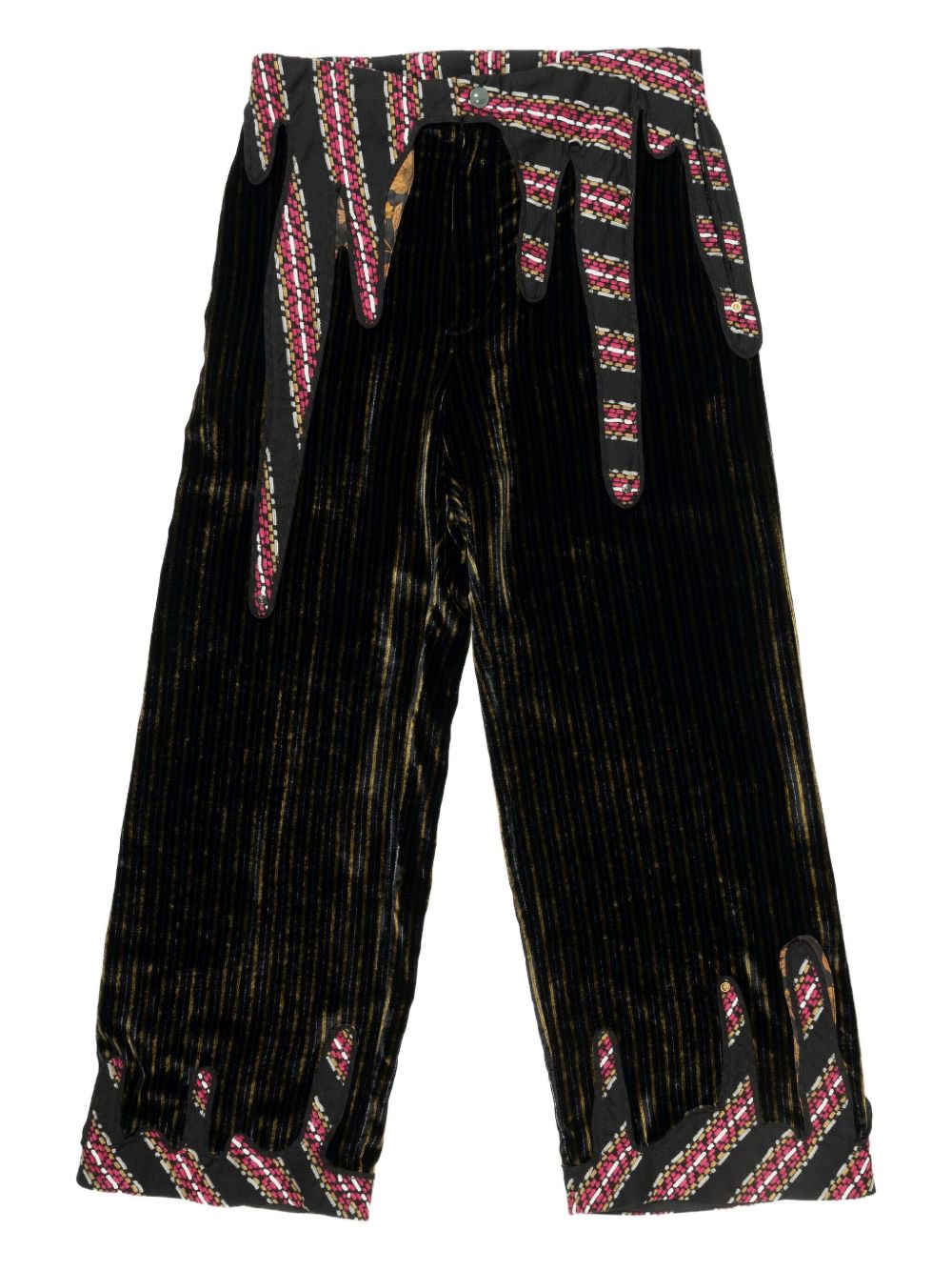 patchwork velvet trousers