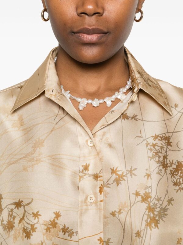 ⁦cropped silk shirt⁩ - الصورة ⁦2⁩